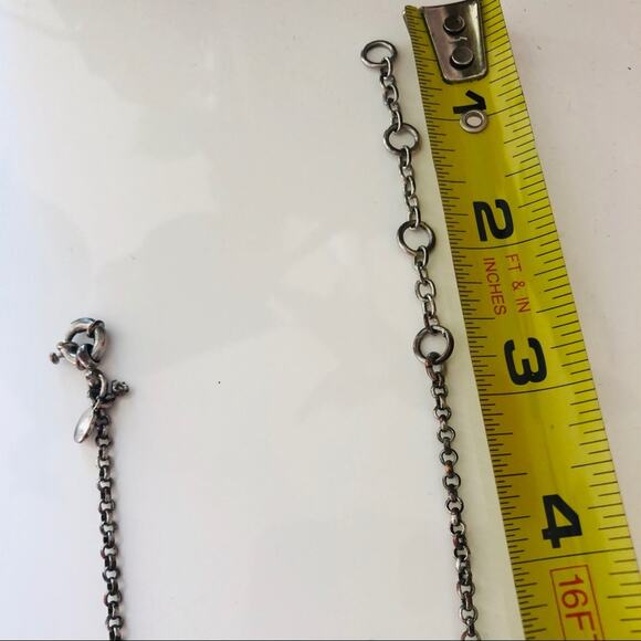 J CREW Silver Jewel White Enamel Circle Bead Pendant Statement Necklace 18” - Picture 6 of 9